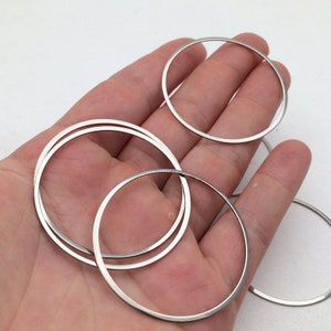 20/50Pcs 45mm Huge Stainless Steel Circle Connectors Beads Charms Hoops Jewelry Findings