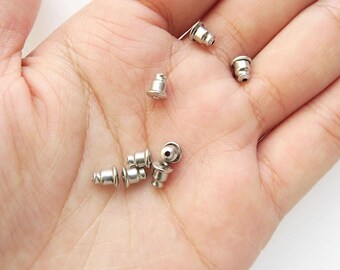 500pcs Edelstahl Ohr Muttern Stopper Rücken Ohrring sichern Schmuckzubehör