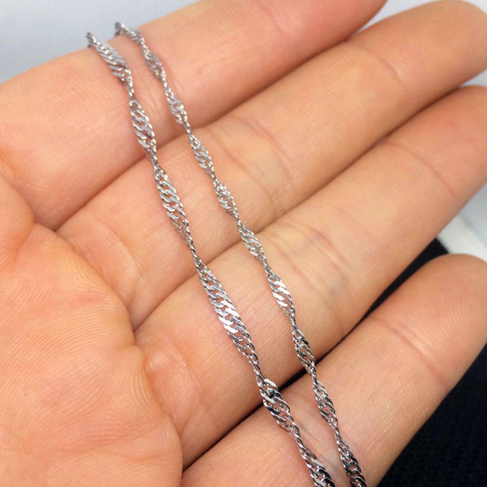 5 Pcs Stainless Steel Twisted Curb Water Wave Chain Necklace Etsy