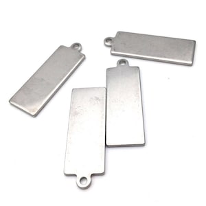20/50st 12x31mm RVS rechthoek Bar Blanks stempelen lege tags 1.5mm dik