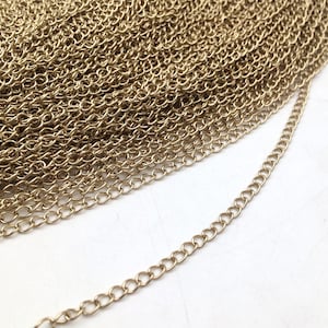 10/50 Meter Non tarnished 14K real Gold Stainless Steel Extender Extension Soldered Curb Chain Welded Link #2 #3