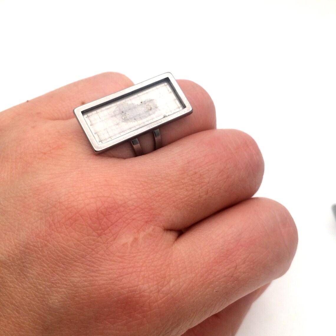 10/50pcs Solid Rectangle Stainless Steel Bezel Setting Ring | Etsy