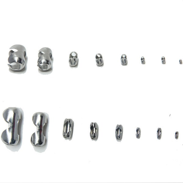 1000 ou 500 Pcs en acier inoxydable fermoir connecteurs pour Ball Chain 1.5/2.0/2.4/3.0/3.2/4.0/5.0/6.0mm