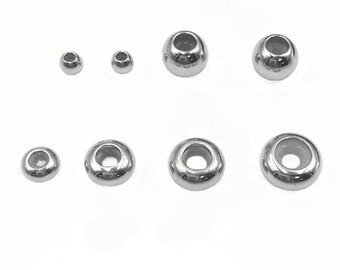 50pcs in acciaio inossidabile Rondelle Spacer Perline Anello di gomma all'interno della dimensione che scegli 6 / 7 / 7.5 / 8 / 10mm