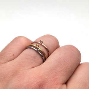 10/50pcs Adjustable 18K real gold plated Stainless steel Ring with Loop open end hoop women findings