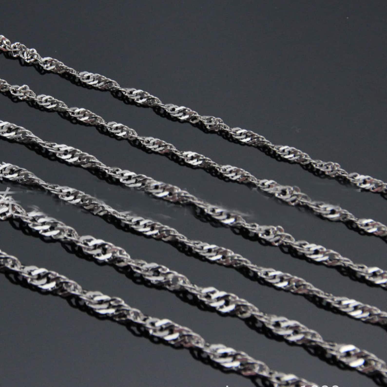 5 Pcs Stainless Steel Twisted Curb Water Wave Chain Necklace Etsy