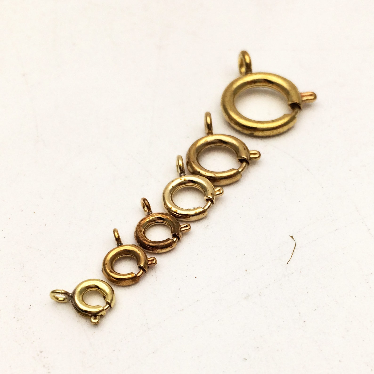 100PCS Raw Brass spring ring clasp with open loop from 5mm to Etsy
