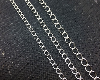 20/50 Meters Stainless Steel Extender Soldered Curb Chain Welded Link 3 Sizes You Pick