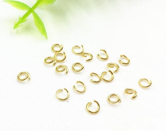 1000pcs Stainless Steel Real Gold plated Open Round Jump Rings Soldered YOU Pick the Size
