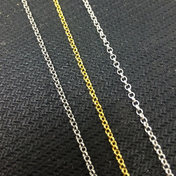 50 Yards Soldered Rolo Chain Welded Link Anti Tarnish 1.8mm2.5mm Silver Gold Rose Rhodium
