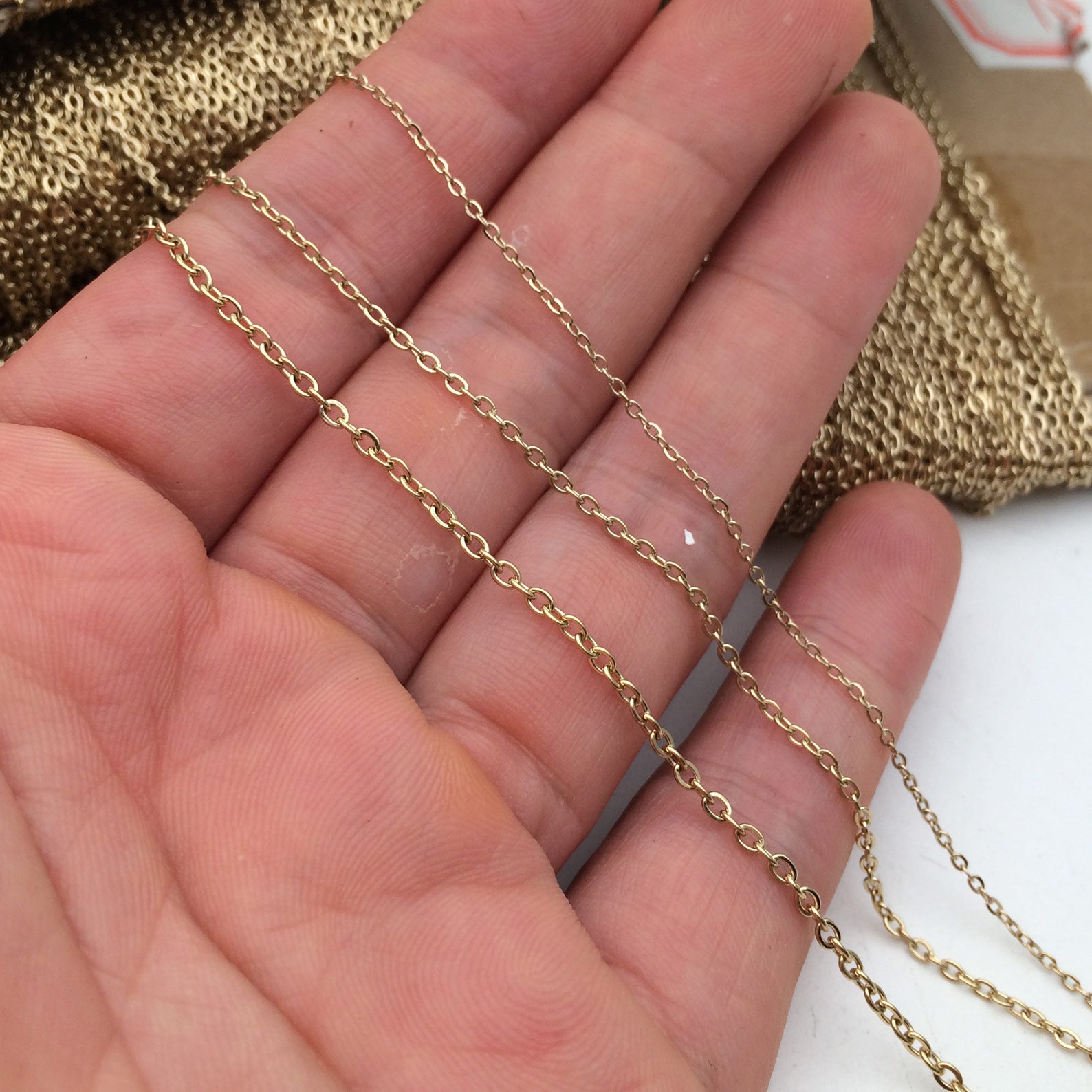 10/50meters Antitarnish 14K Gold Plated Stainless Steel FLAT Etsy