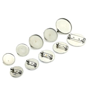 50/100pcs Stainless Steel Round Cabochon Brooch Base Settings fit 16/18/20/25/30mm DIY Jewelry