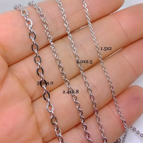 Stainless Steel Flat Cable Chain Oval Link Jewelry Making You Etsy