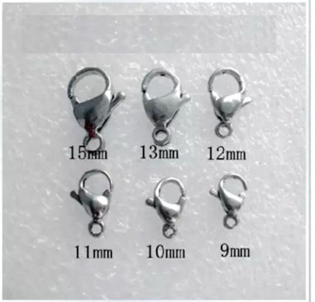 High Polished 100/500 PCS Stainless Steel Lobster Clasps 9mm 10mm 11mm ...