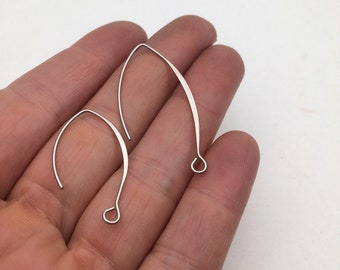 100pcs/500pcs 30/40mm Stainless Steel Flat V Ear Wires Earring Hook Leaf Earwire