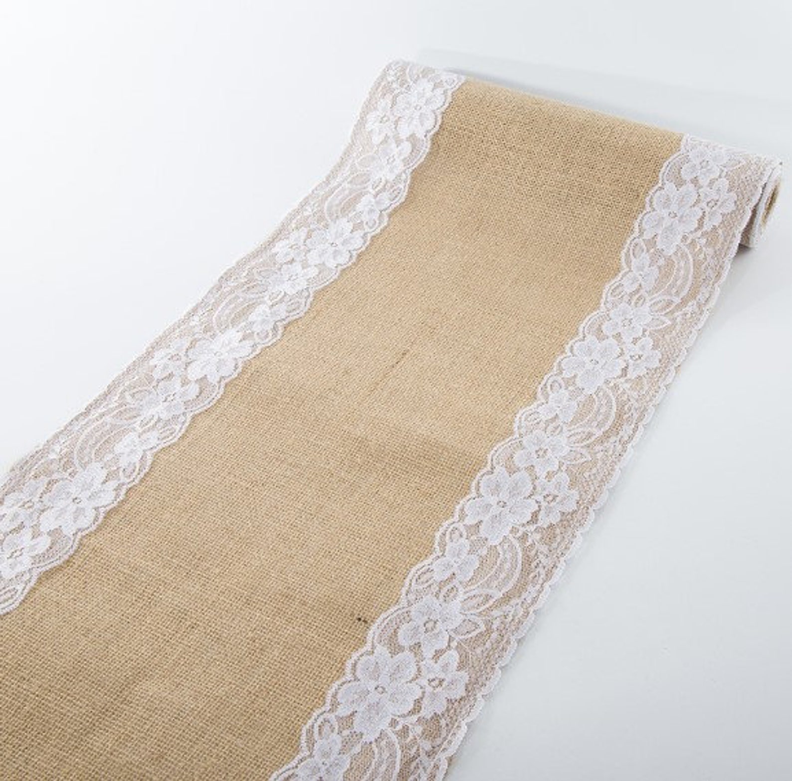 Hessian Burlap & Lace Table Runner Rustic Home Decor 12 width Etsy