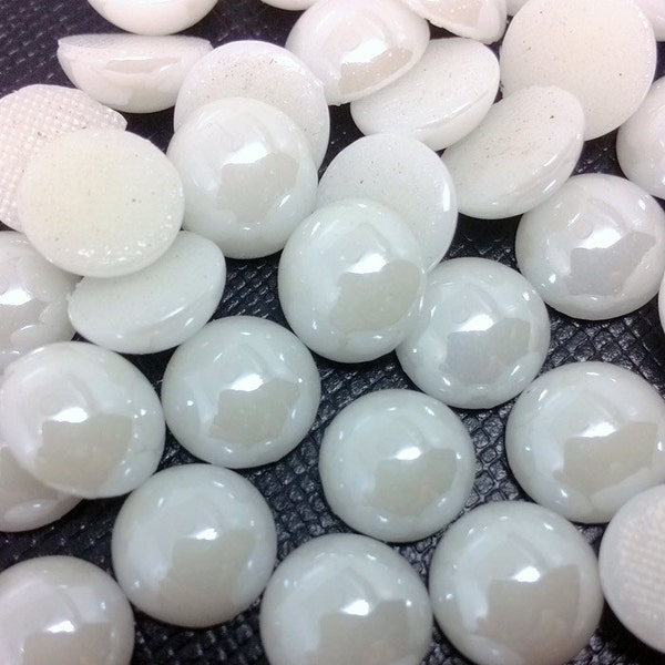 Milk Ceramic Half Pearl Flatback Iron-on Hotfix Rhinestones Stones ss10/16/20/30/40/50
