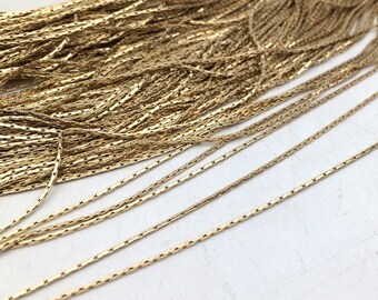 5/20meters 0.75mm wide Anti-Tarnish 14k Real Gold Plated Over Stainless Steel Flat Cobra Chain Findings