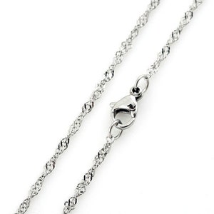 5 Pcs Stainless Steel Twisted Curb Water Wave Chain Necklace Sprial Helix 2mm/2.5mm Wide Welded Link 16&quot;-28&quot;