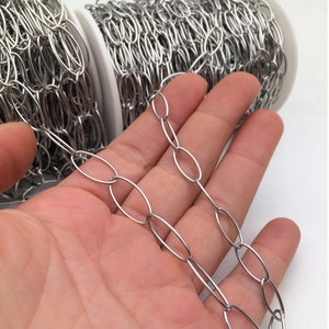 5/25meters Stainless Steel Big Cable Oval Link Chain Welded Soldered Link 2 SIZE