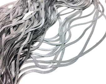 Stainless Steel Delicate herringbone flat snake chain diamond cut sparkly shiny 2.0mm Wide No Tarnish