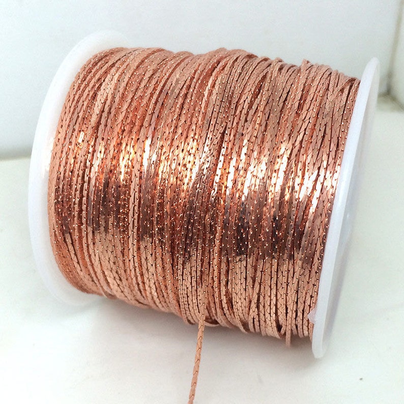 50/100 Yards Cobra Chains Copper Based Silver Gold Rose Brass Snake Findings image 2