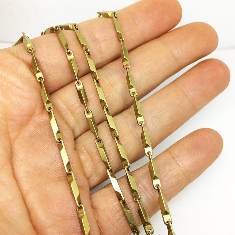 5 Yards Raw Brass Bar Link Chain 2.5x12mm Etsy
