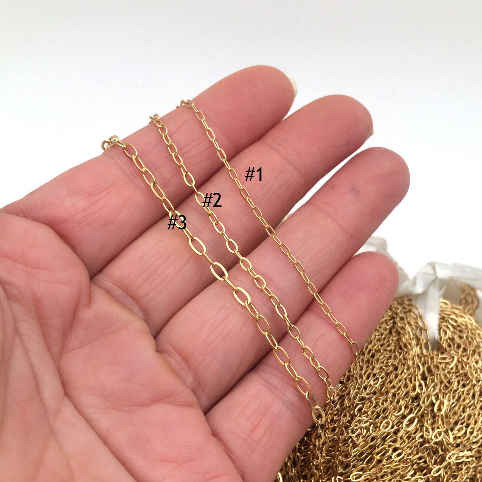 10/50meters Real Gold Plated Stainless Steel Long Cable Chain Etsy