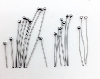 200 PCS Ball Head Pins Stainless Steel 15,20,25,30,35,40,50mm<0.5,0.6,0.7mm Thick> Headpins