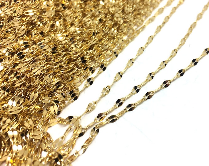 Chaîne Tressée Vintage 3mm En Acier Inoxydable Plaqué Or 18k - Avec étiquettes - Sans Marque