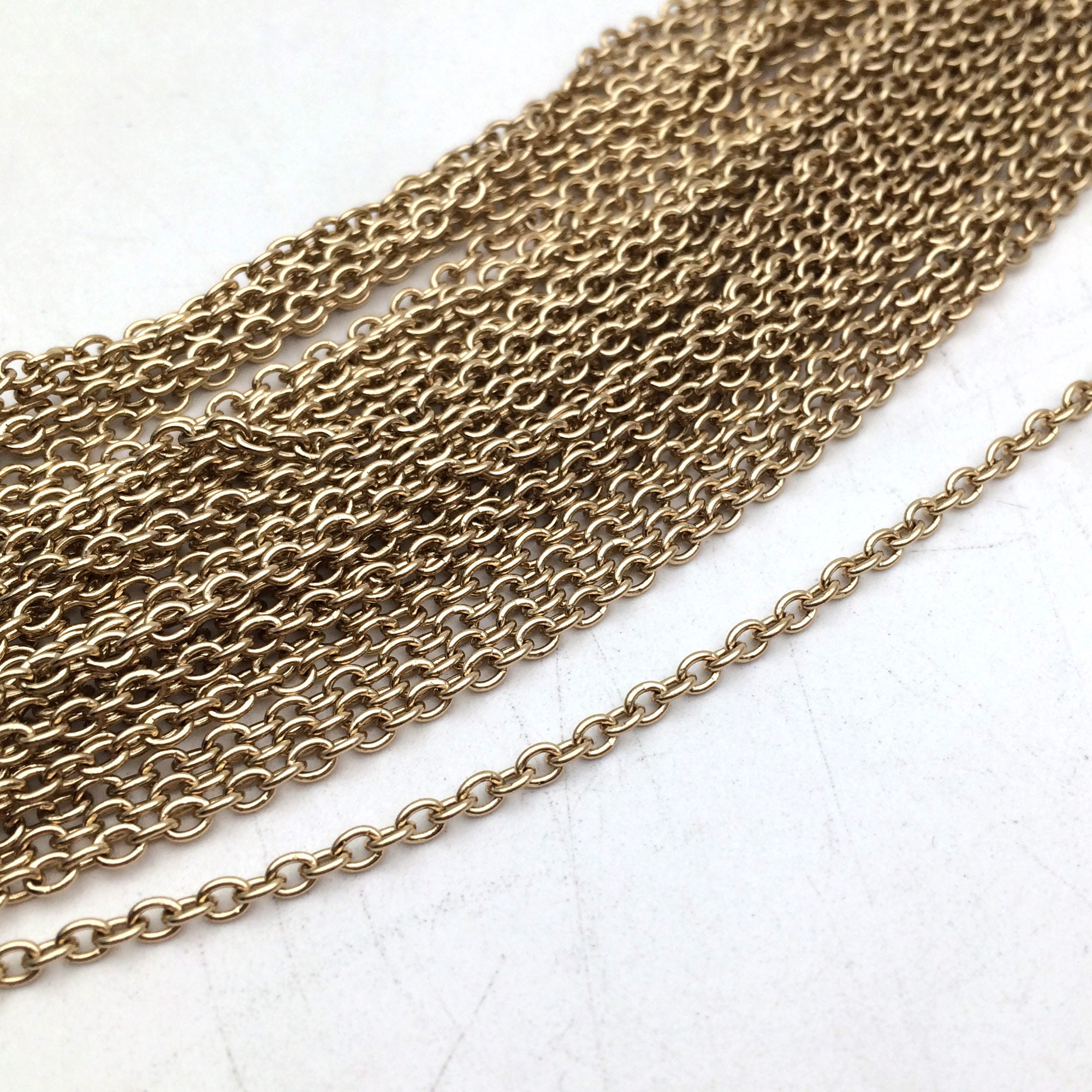 10/50meters AntiTarnish 14K Gold Plated Stainless Steel ROUND Etsy