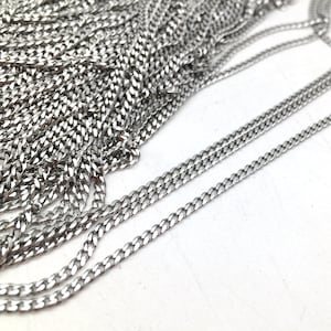 10/50 Meters Stainless Steel 8 Facets Cuban Curb Chain 2.9mm Jewelry Making open link