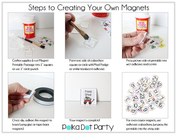 Rainbow DIY Calendar Magnets Printable Your Own - Etsy