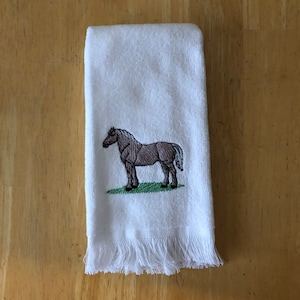 Percheron Draft Horse Embroidered on Towels