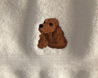 Cocker Spaniel Embroidered on Washcloth
