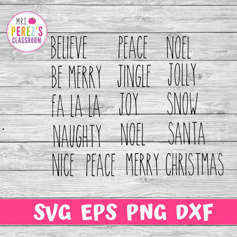 Download Rae Dunn Holiday Words svg eps png dxf Instant Download | Etsy