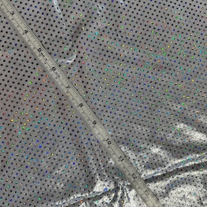 White Holographic Metallic Overlay Spandex Fabric / 1 short yard available /