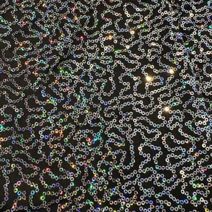 Holographic Silver mini Sequins on Black Spandex Fabric / Fabric by the yard /