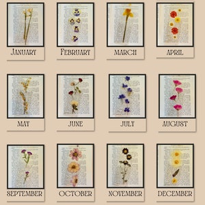 Birth Flower Bookmark Birth Month Flower Bookmark  Birthflower Bookmark Pressed Flower Bookmark Laminated Bookmark Personalized Bookmark