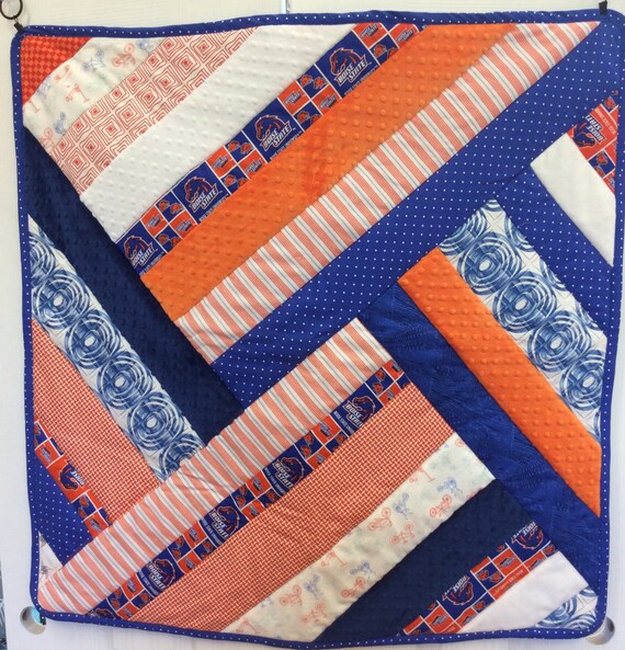 Items similar to Boise State Baby Quilt with Minky on Etsy
