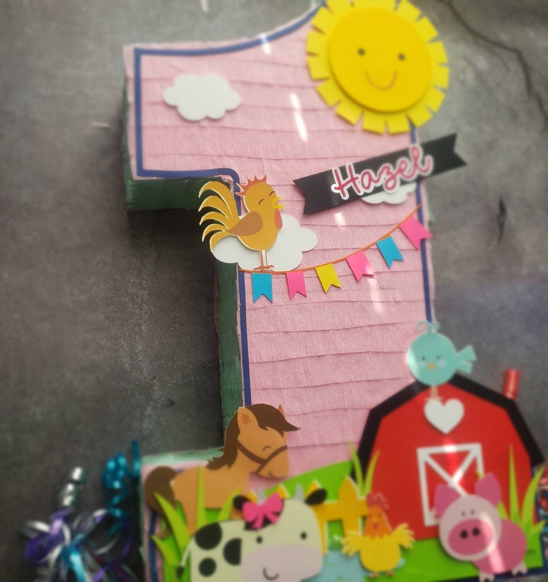 Farm Number Pinata Zenon Fam Animals Barn - Etsy