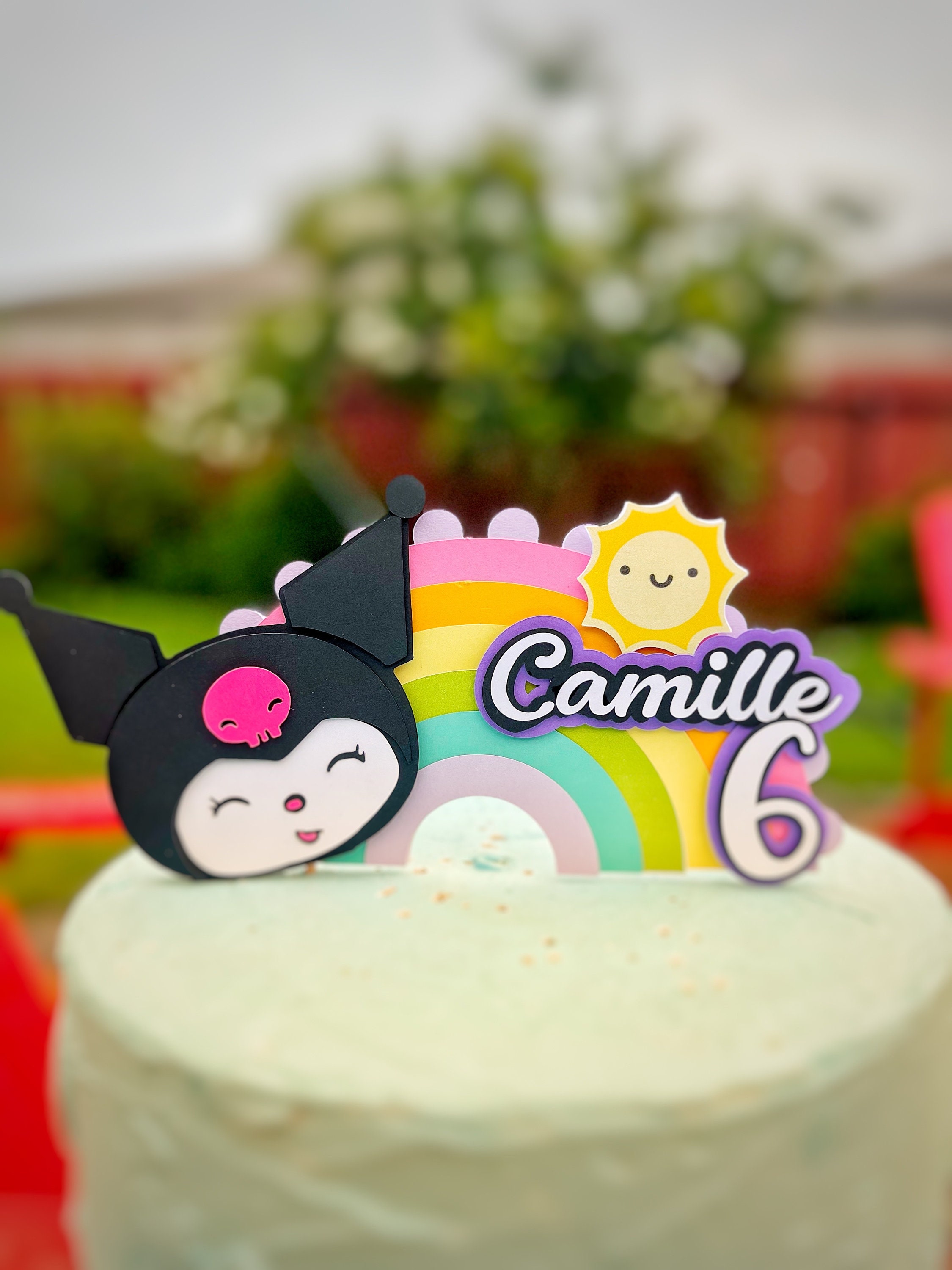 Décoration Gâteau Comestible Kuromi & Melody - Disque Azyme 20cm, Feuille Glaçage Imprimée