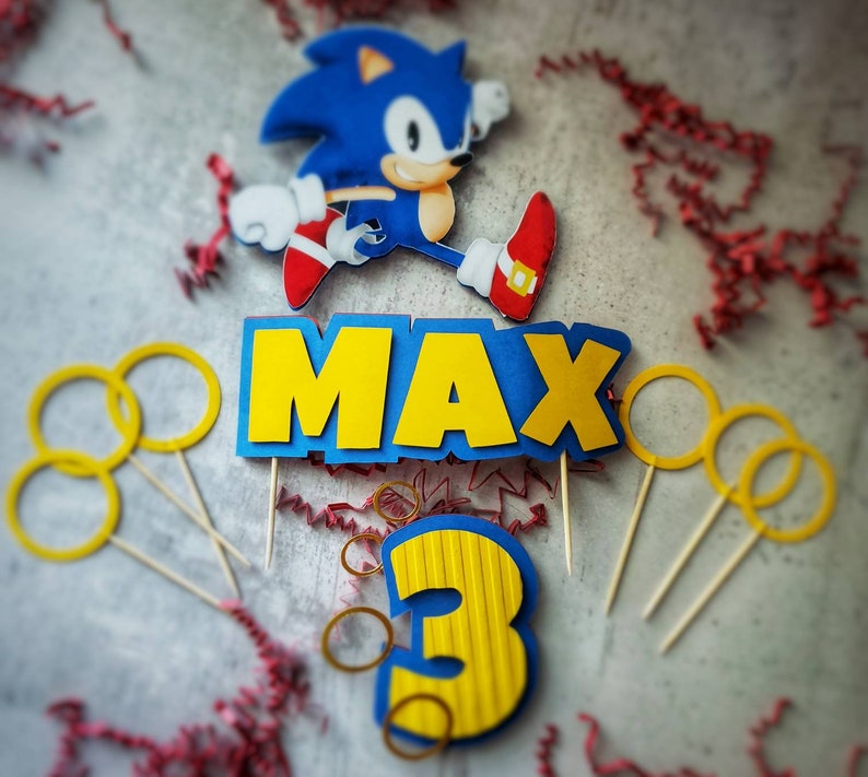 Sonic Cake Topper Party Sonic Etsy
