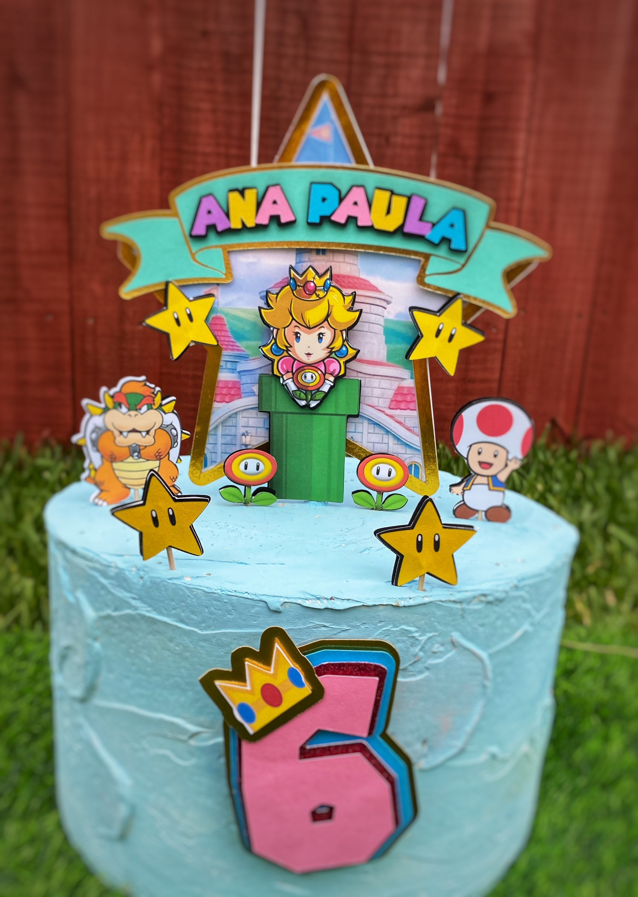 Topper de Bolo Princesa Peach - Decoração Princesa Peach