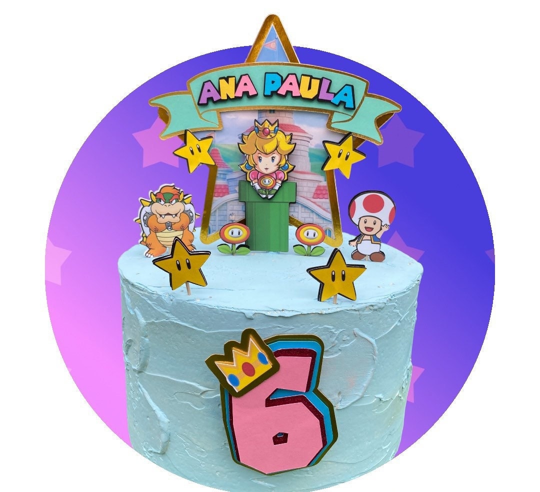 Princess Peach Theme Cake Topper -  Portugal