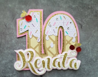 Ice Cream Cake Topper number