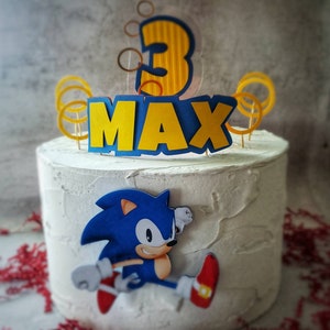 Sonic Birthday Cake Topper PNG, Vectorency