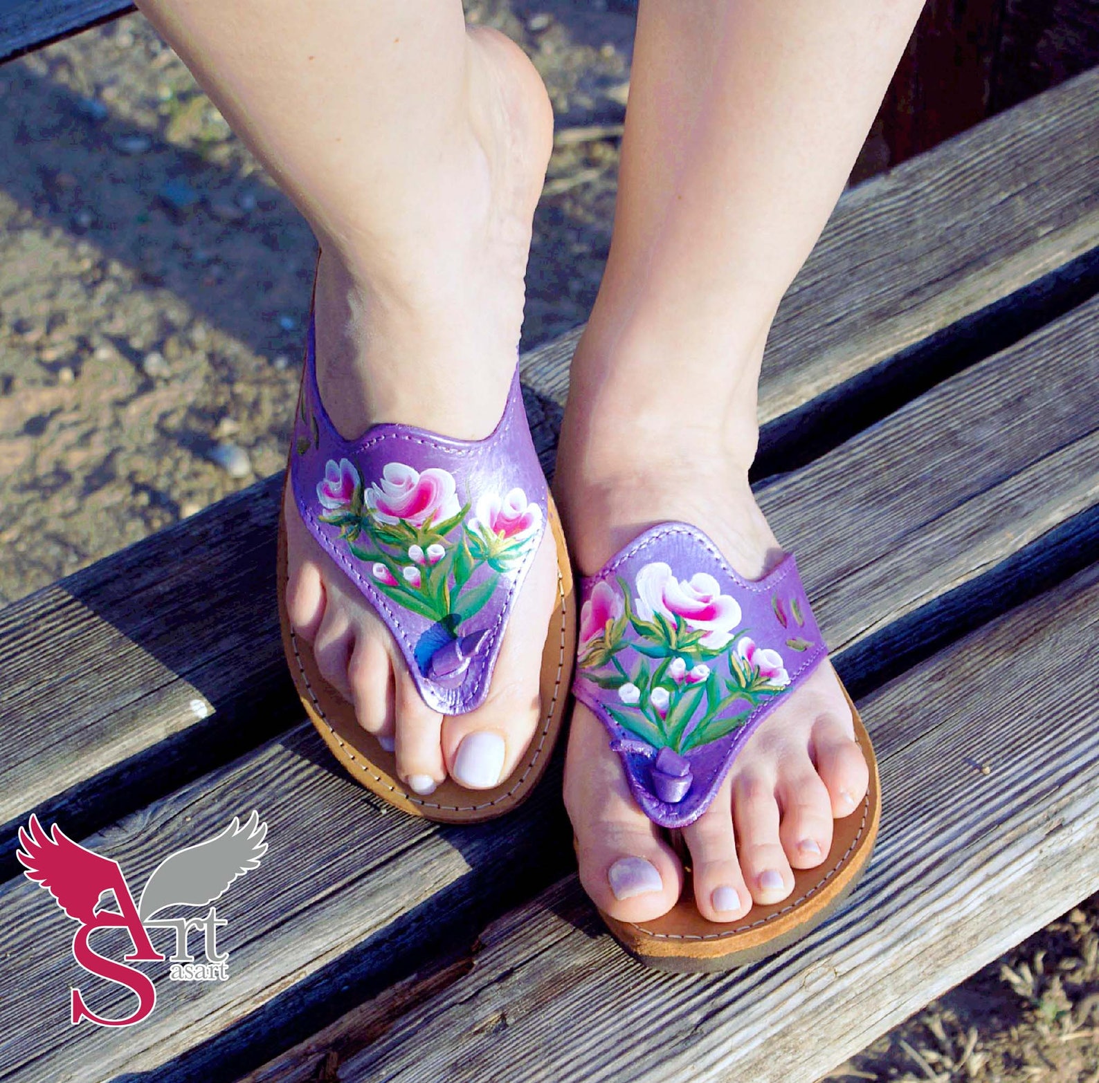 purple beach shoes