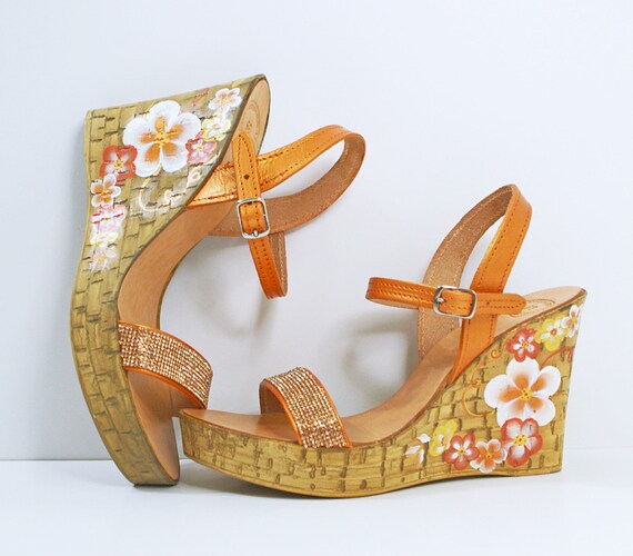 bronze rhinestone shoes