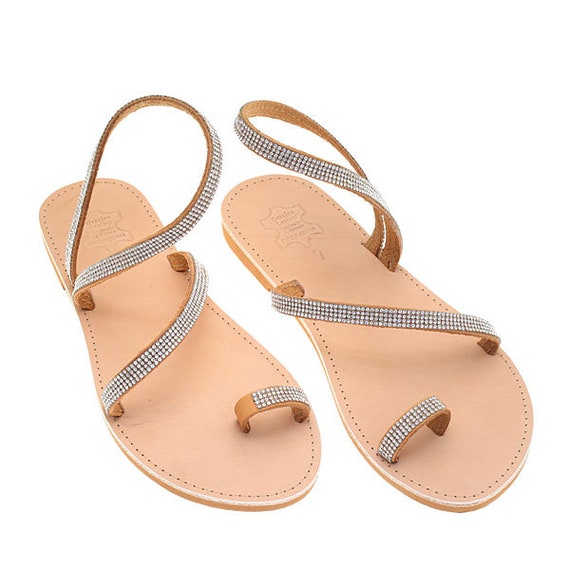 rhinestone flat sandals wedding